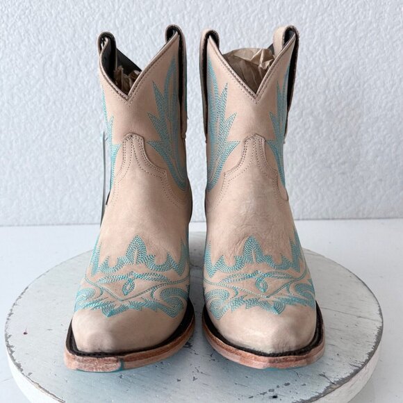 Lane LEXINGTON Womens Cowboy Bootie Sz 9 Sand and Stream Western Cowgirl Boots - Picture 5 of 13